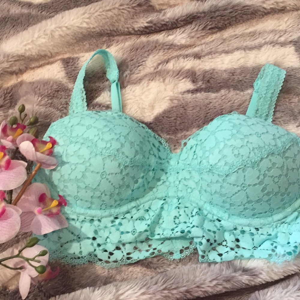 Pink by  Victoria’s Secret Aqua Bralette.